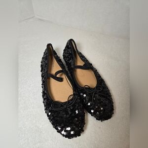 Soda Black Sequin Flats